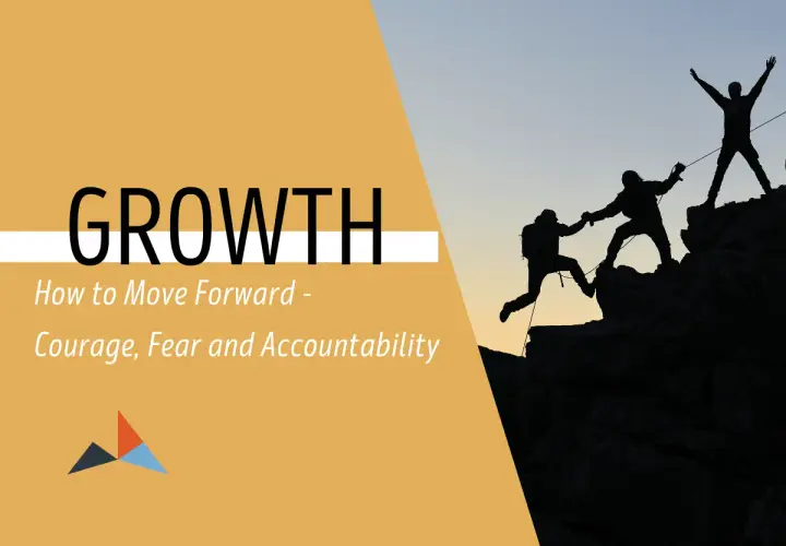 Climbers help each other up a rocky peak, symbolizing how courage and accountability, though sometimes feeling like an attack, are vital for growth and moving forward.