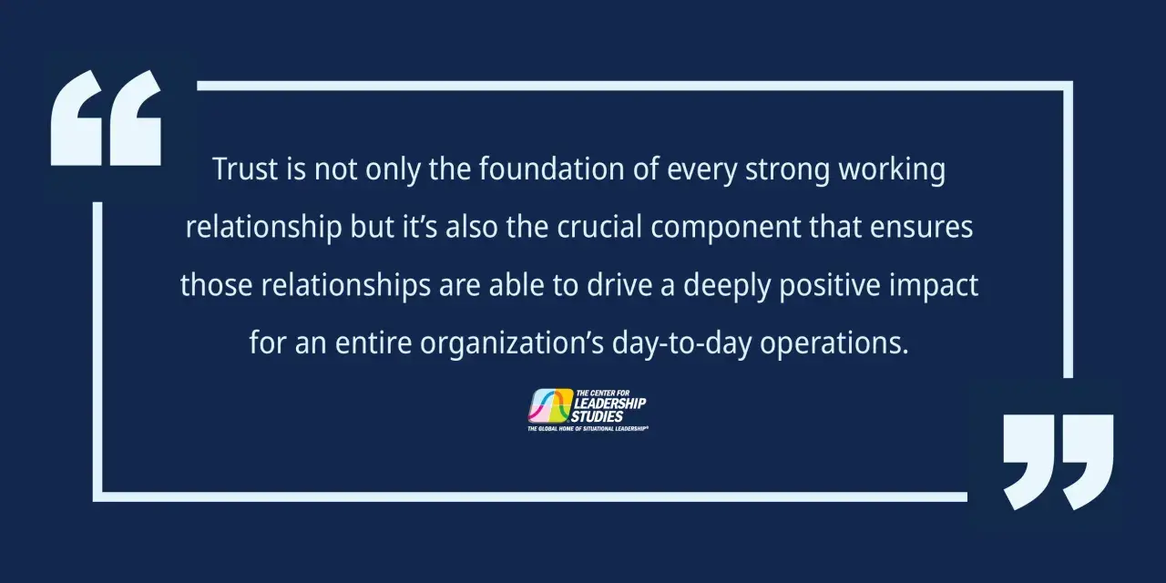 Quote about trust being the foundation for strong relationships and building employee advocacy, driving positive impact.