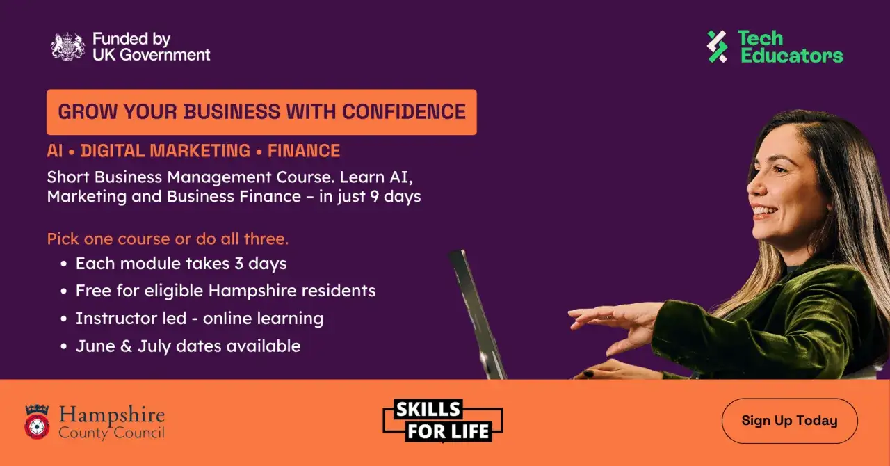 Earn your business essentials certificate with this short course on AI, Digital Marketing, and Finance. Grow your business with confidence!